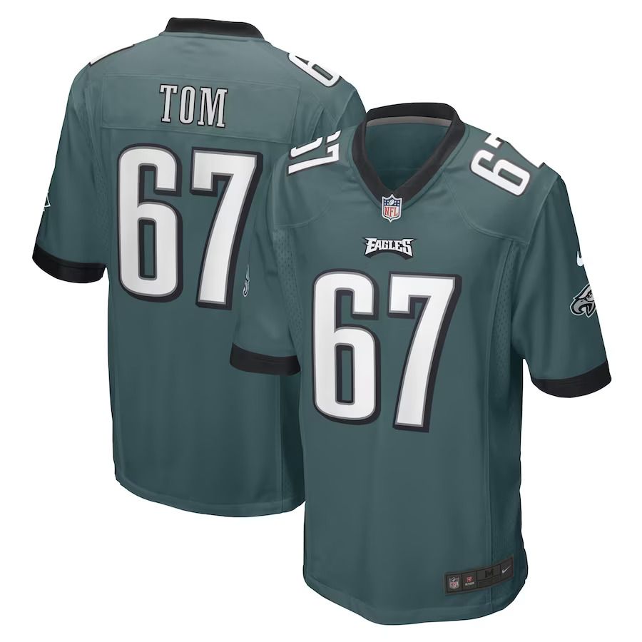 Men Philadelphia Eagles #67 Cameron Tom Nike Midnight Green Game Player NFL Jersey